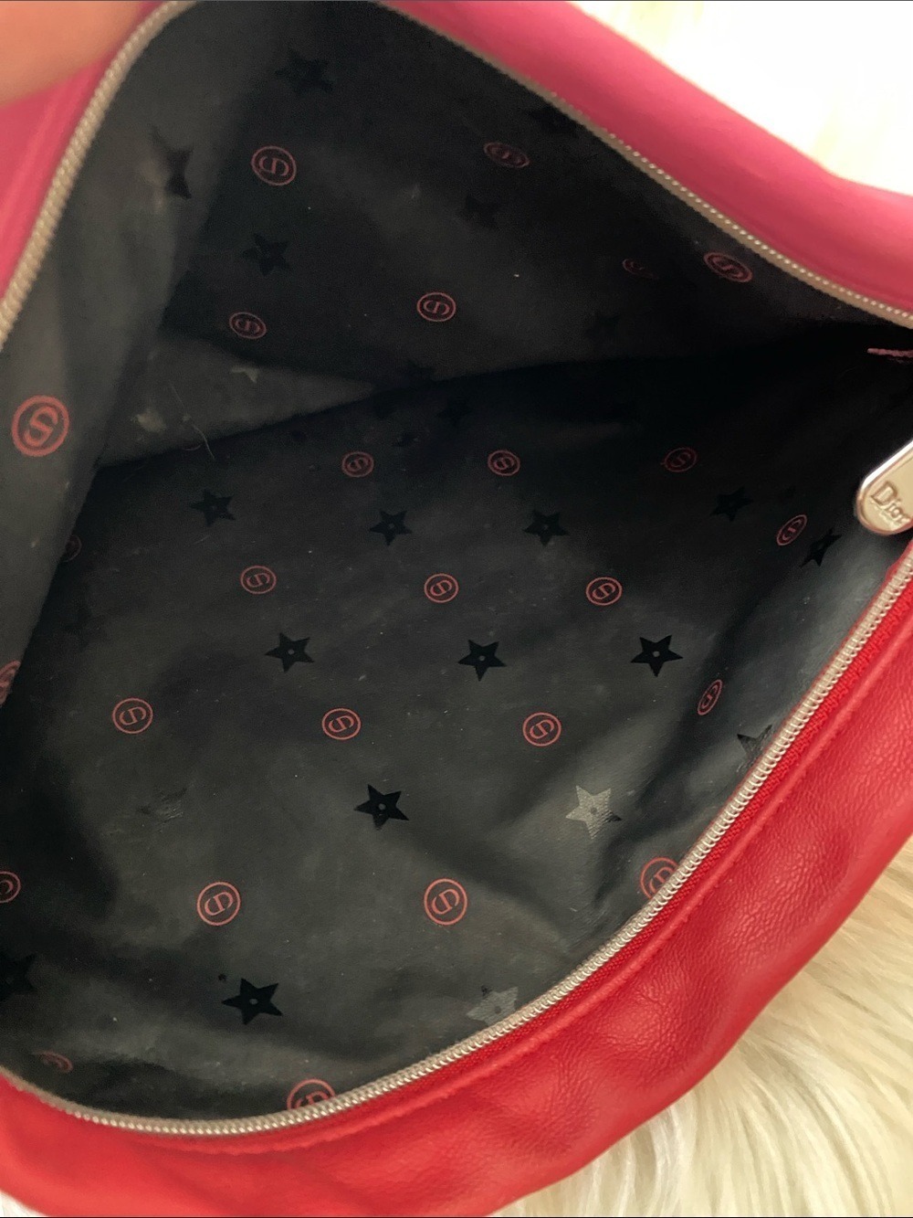 Christian Dior red/pink faux leather makeup bag-Embossed Logo - Picture 8 of 10